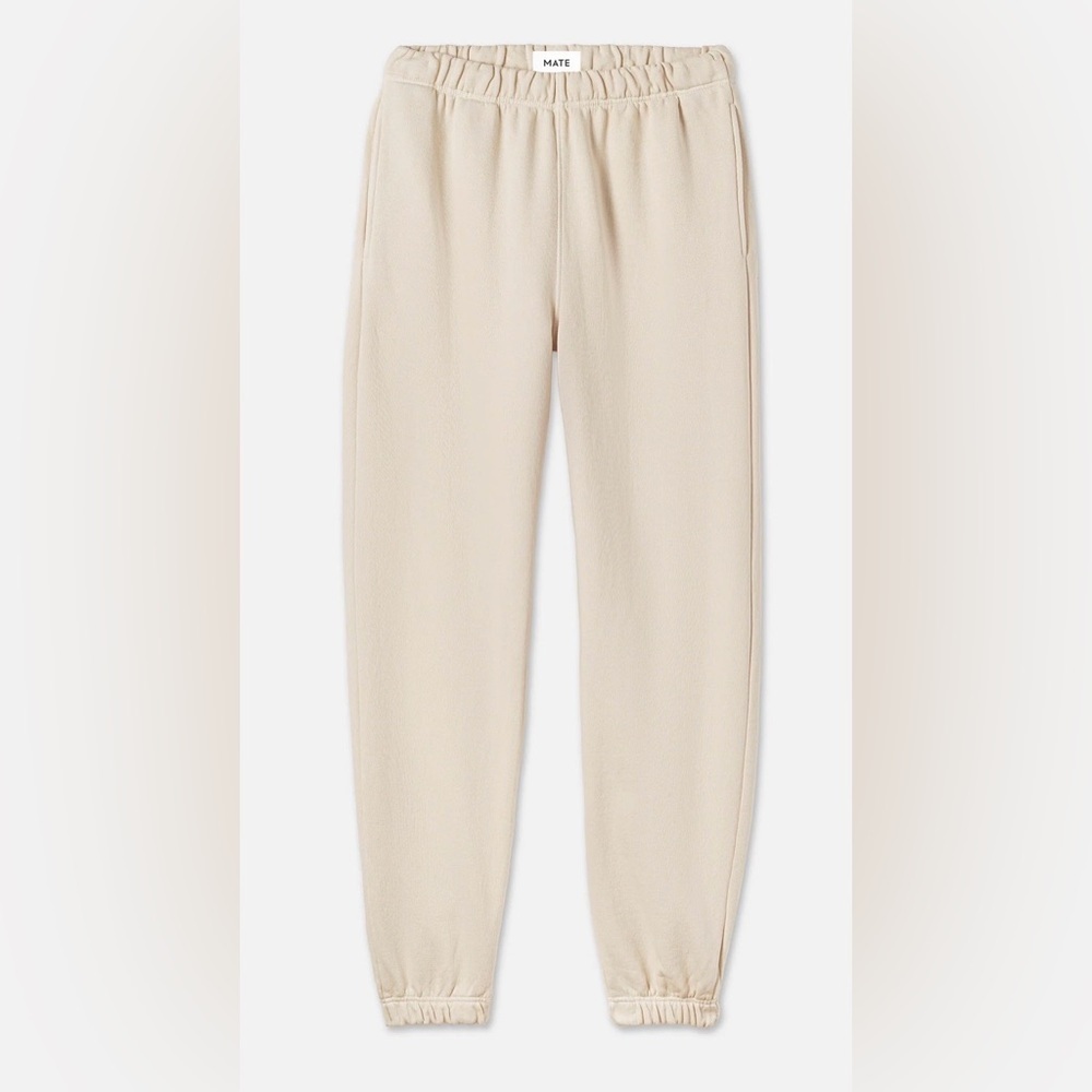 NEW MATE The Label Fleece Relaxed Pocket Sweatpant – Bone – Size S